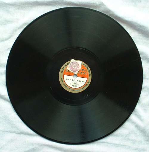 Broadcast 9 inch 78 rpm record